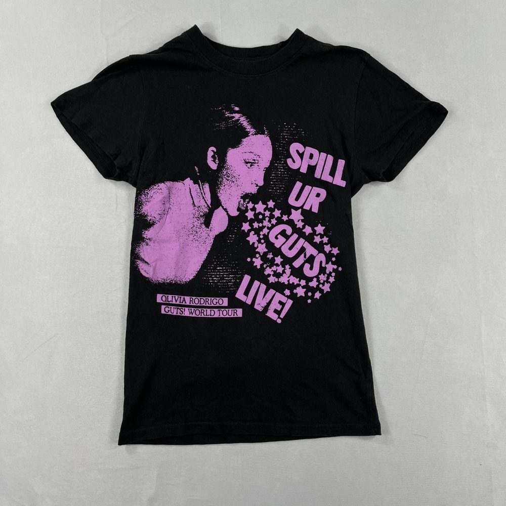 Olivia Rodrigo T-Shirt GUTS World Tour 2024 Spill Ur Guts Live Black XS